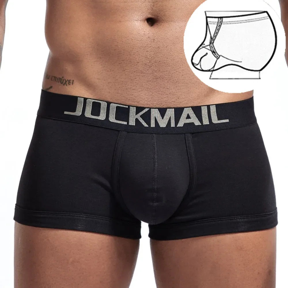 Low-Rise Boxer Brief with Inner Ring – Black, Gray & White | M–2XL | Cotton & Lycra