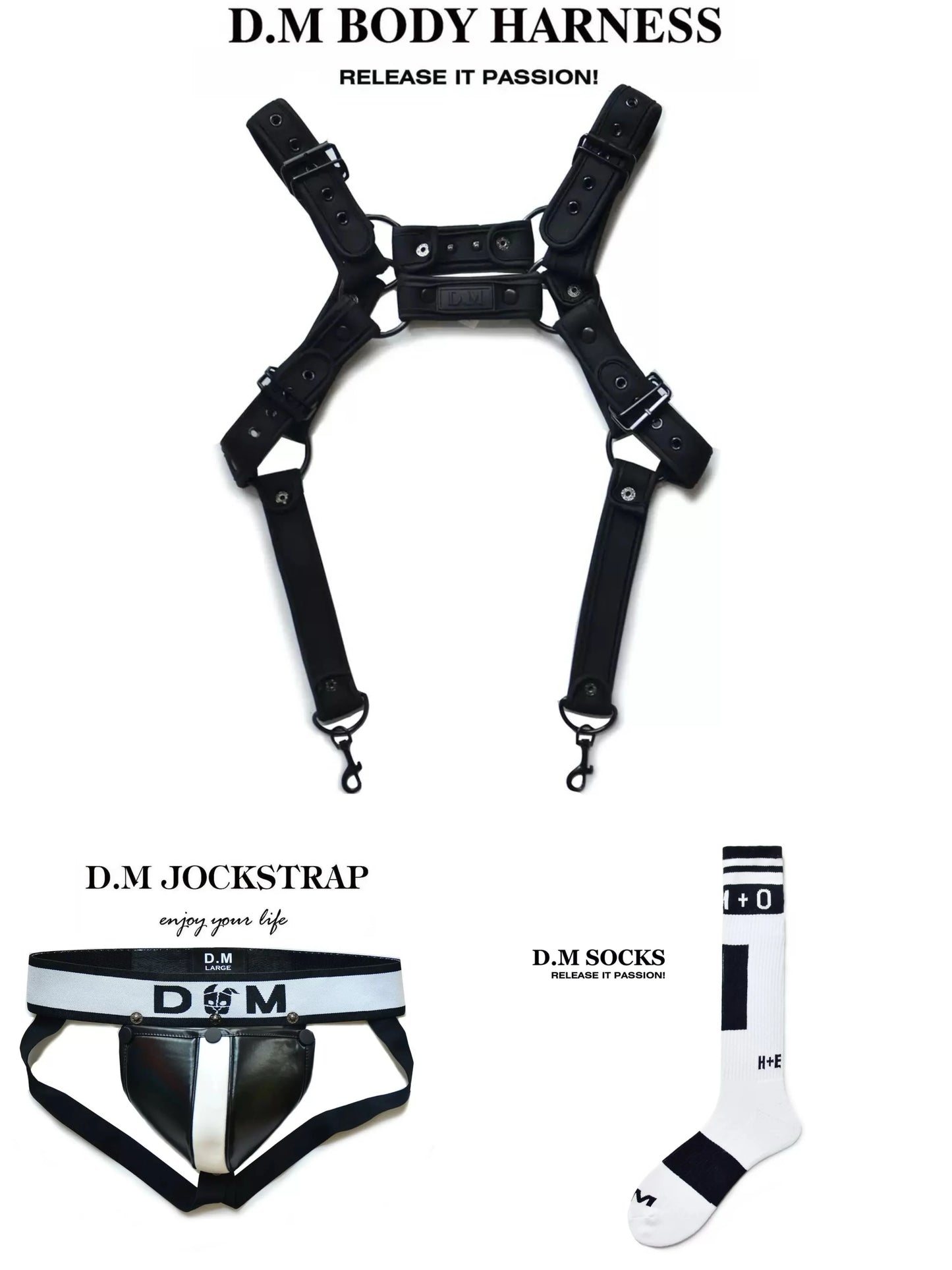D.M. Harness, Jockstrap & Socks Set | 16 Styles | M–XXL