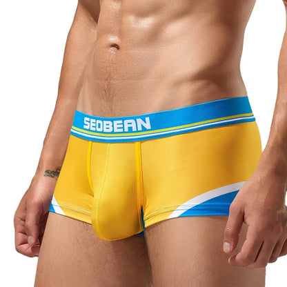 Seobean Ice Silk Low-Rise Boxer Briefs – 4 Colours | M–2XL | Polyester & Elastane
