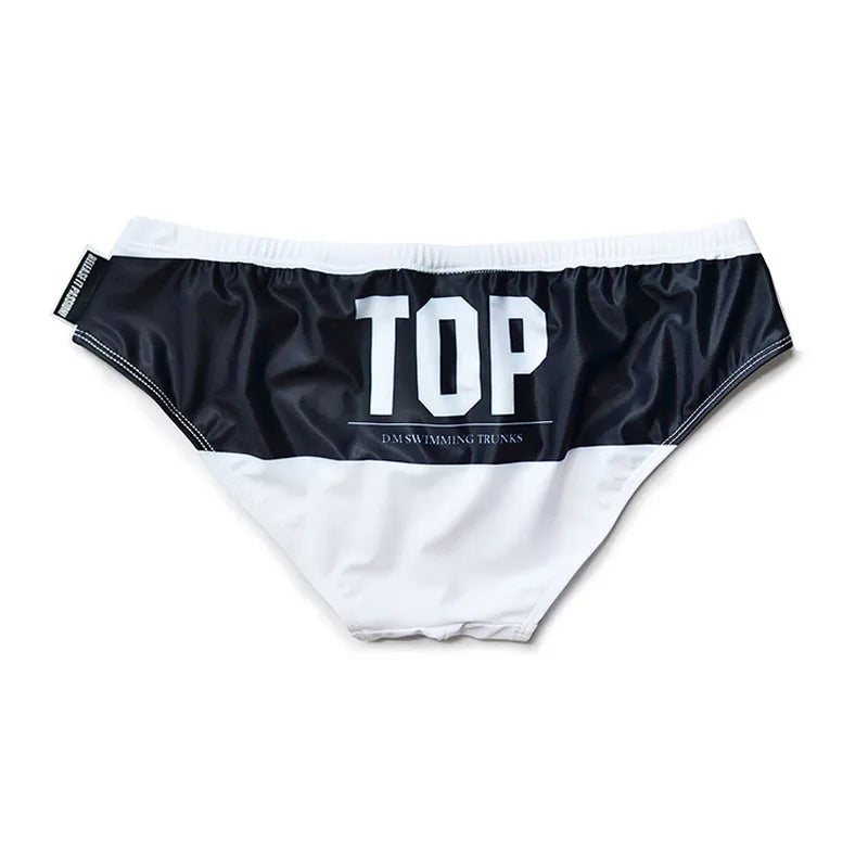 Letter Print Swimbrief – 3 Colours | M–2XL | Polyester & Elastane
