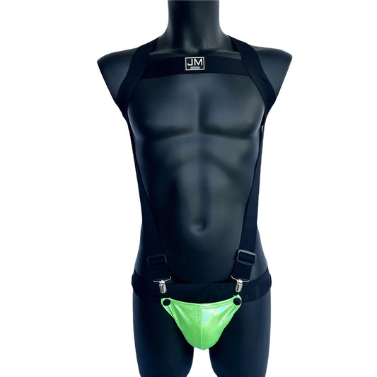 Harness & Jockstrap Set with Removable Pouch – 8 Colours | M–XL | Nylon & Elastane