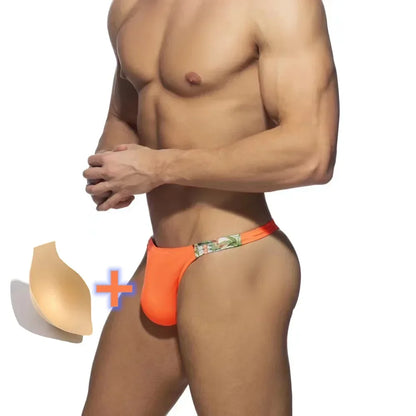 Mini Swimbrief – Orange, Green & Striped | S–XL