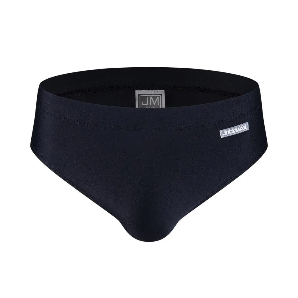 Low-Rise Swim Brief – Blue & Black | M–2XL | Nylon
