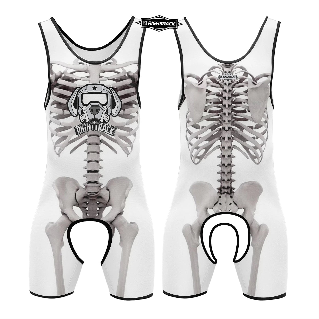 Dogs Play Open-Front Singlet Bodysuit – 10 Colours | XS–5XL | Polyester