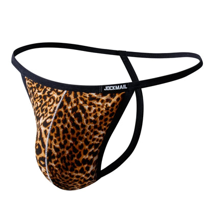 JOCKMAIL 4-Pack Ice Silk G-String Thong – Leopard Mix
