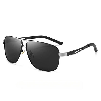 Square Photochromic Polarized Sunglasses – Silvery, Red, Golden & Black | One Size | Aluminium & TAC