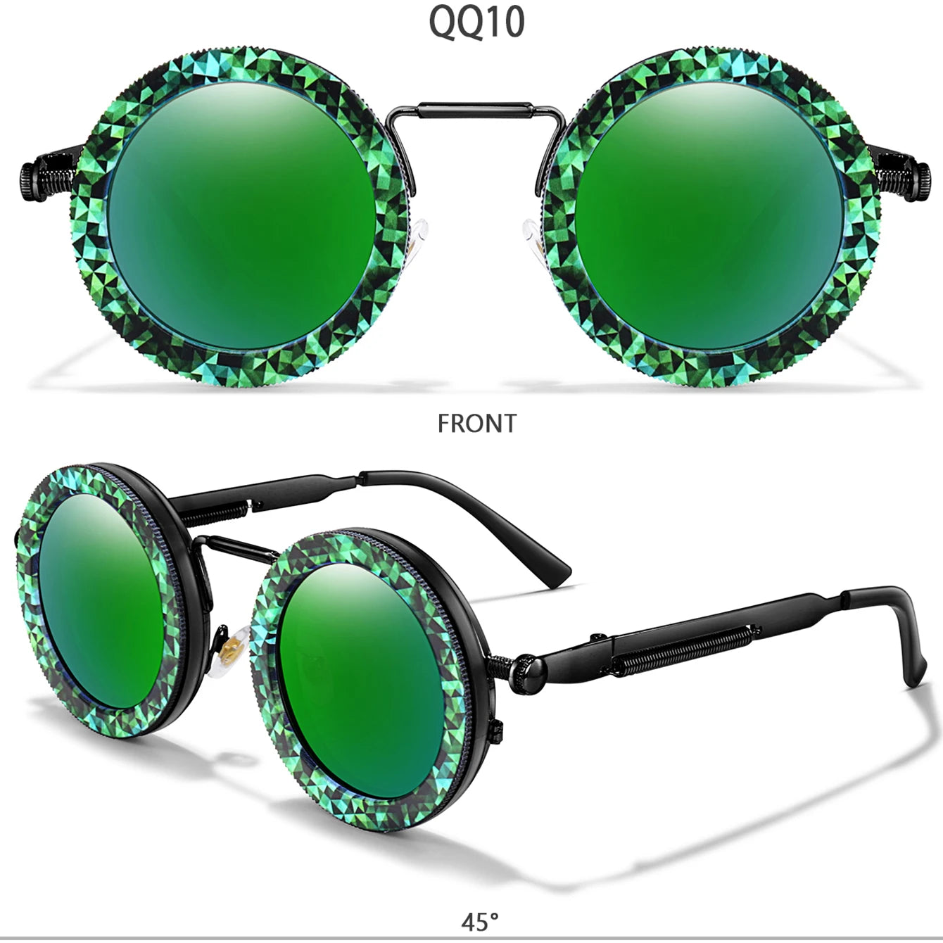 Round Steampunk Sunglasses – UV400 | 10 Colours | Metal Frame