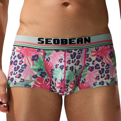 Printed Stretch Boxer Shorts – Cherry Black, Cherry Blue & Flowers | M–2XL | Polyester & Elastane