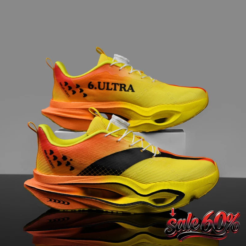 Air Cushion Running Sneaker | Breathable Mesh | Yellow | EU 35–44