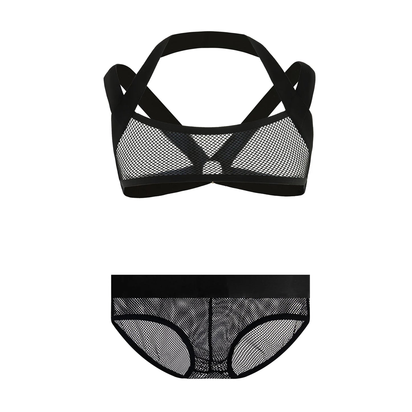 Clever-Men Harness & Fishnet Briefs Set | 4 Colours | M–4XL