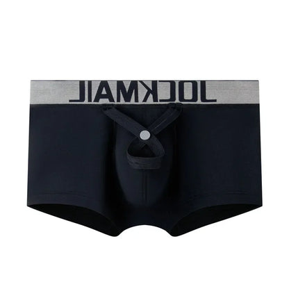 Low-Rise Boxer Brief with Inner Ring – Black, Gray & White | M–2XL | Cotton & Lycra