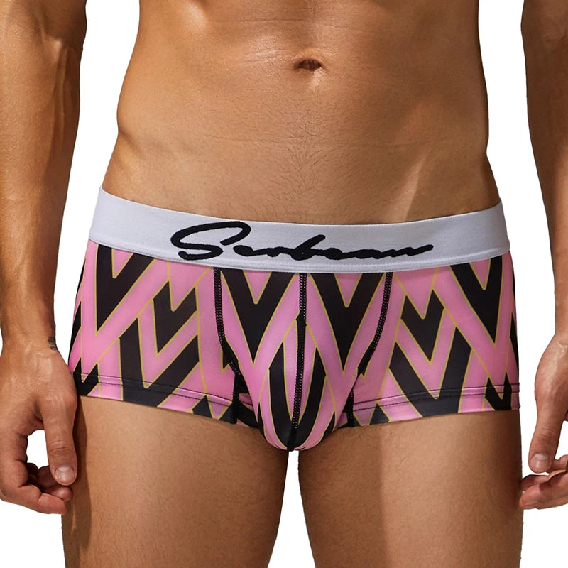 Geometric Boxer Shorts – 4 Colours | M–2XL | Polyester & Elastane