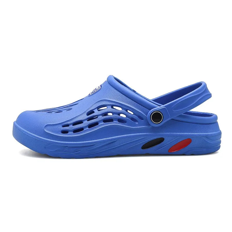 Patchwork EVA Clog Sandals – Blue, Gray, Red, White & Black | EU 36–49