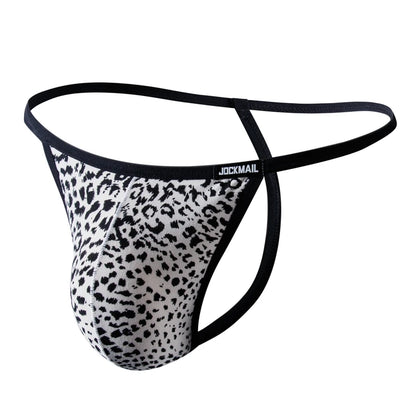 JOCKMAIL 4-Pack Ice Silk G-String Thong – Leopard Mix