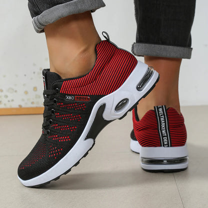 Breathable Lace-Up Sneakers | Black, Blue, Red | EU 39–45