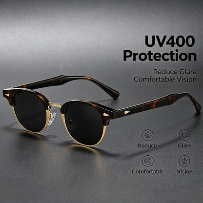 Semi-Frameless Round Sunglasses – 5 Colours | One Size | Metal & Plastic