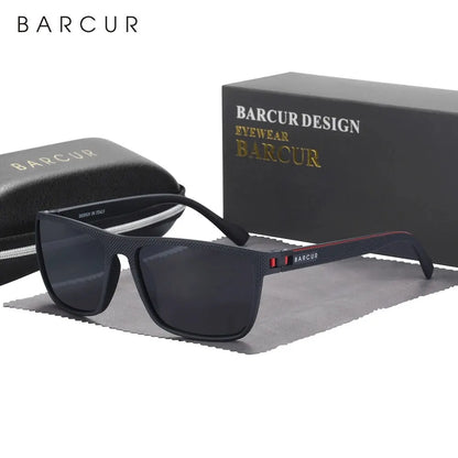 Polarised Rectangle Sports Sunglasses – Black Gray | One Size | TR-90 & TAC
