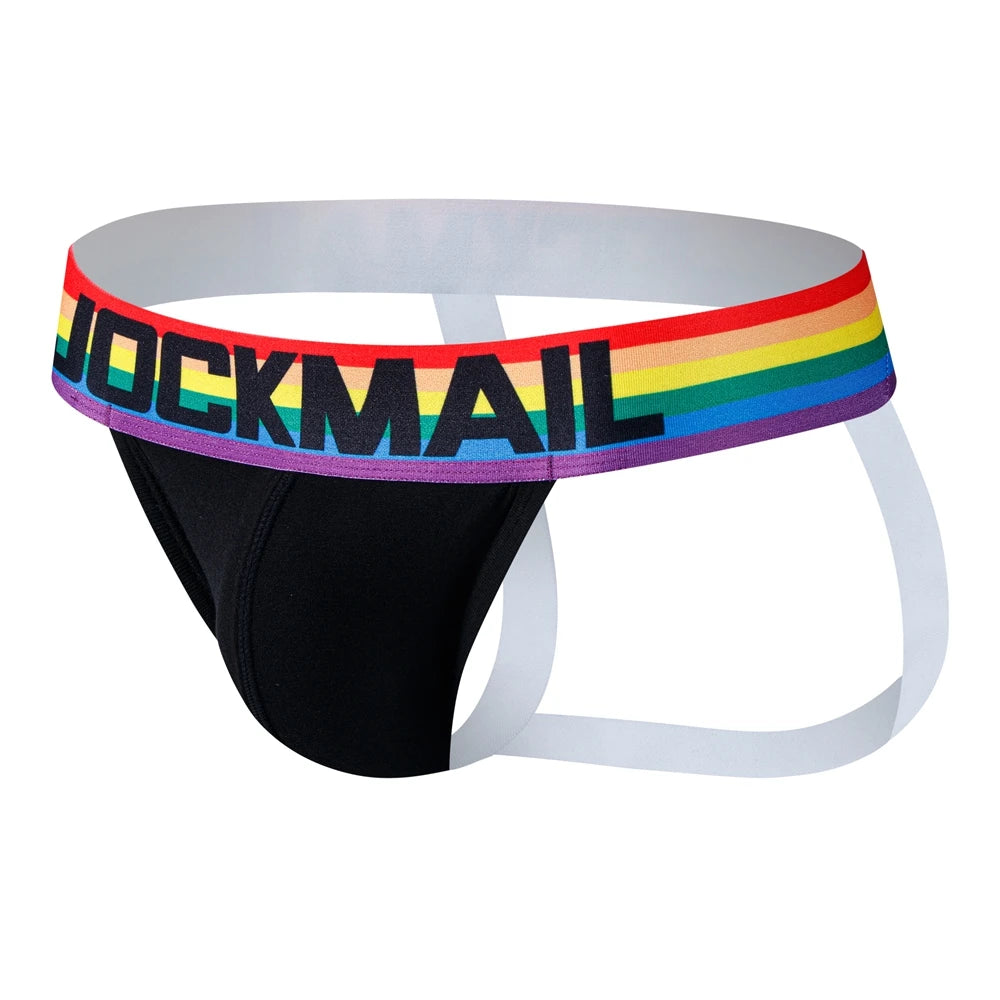 Rainbow Jockstrap Thong 2-Pack – Mixed Colours | M–2XL | Cotton & Elastane