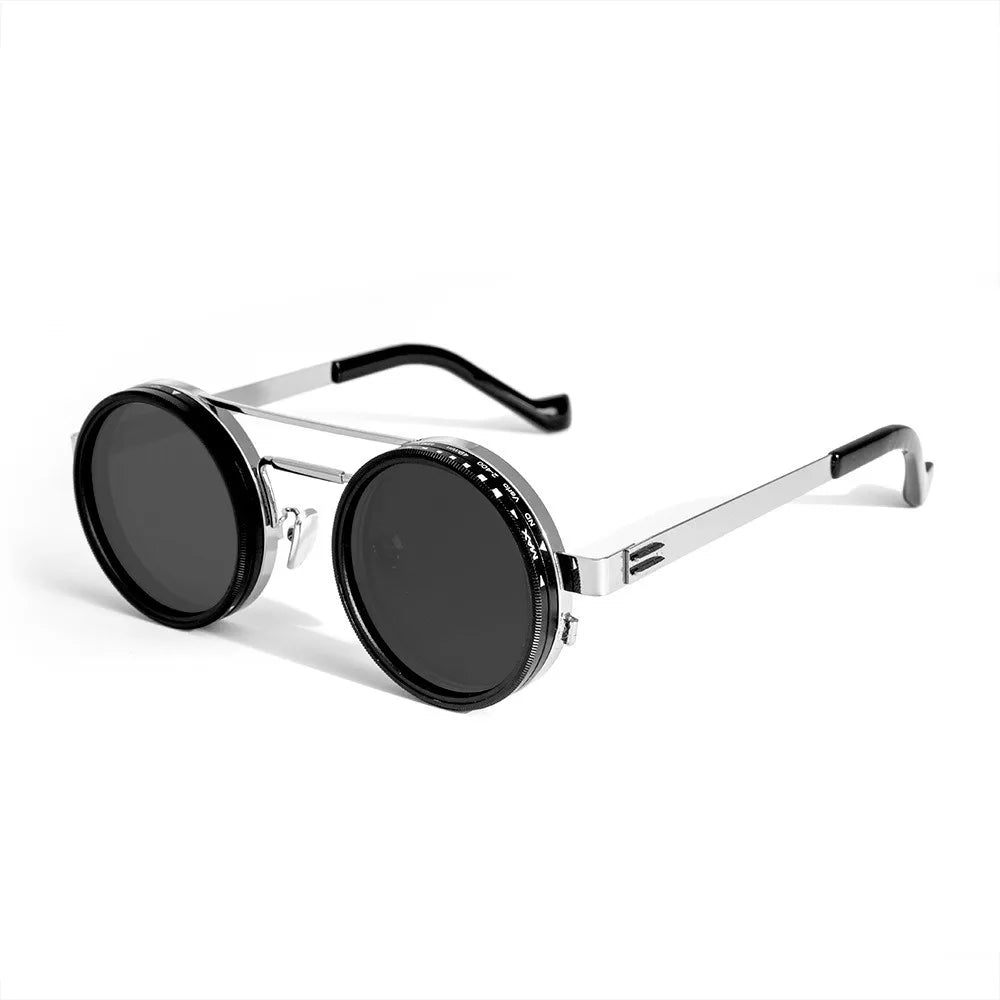 ND2-400 Adjustable Dimming Sunglasses – Black, Silver & Gold | One Size | Polarized & UV400