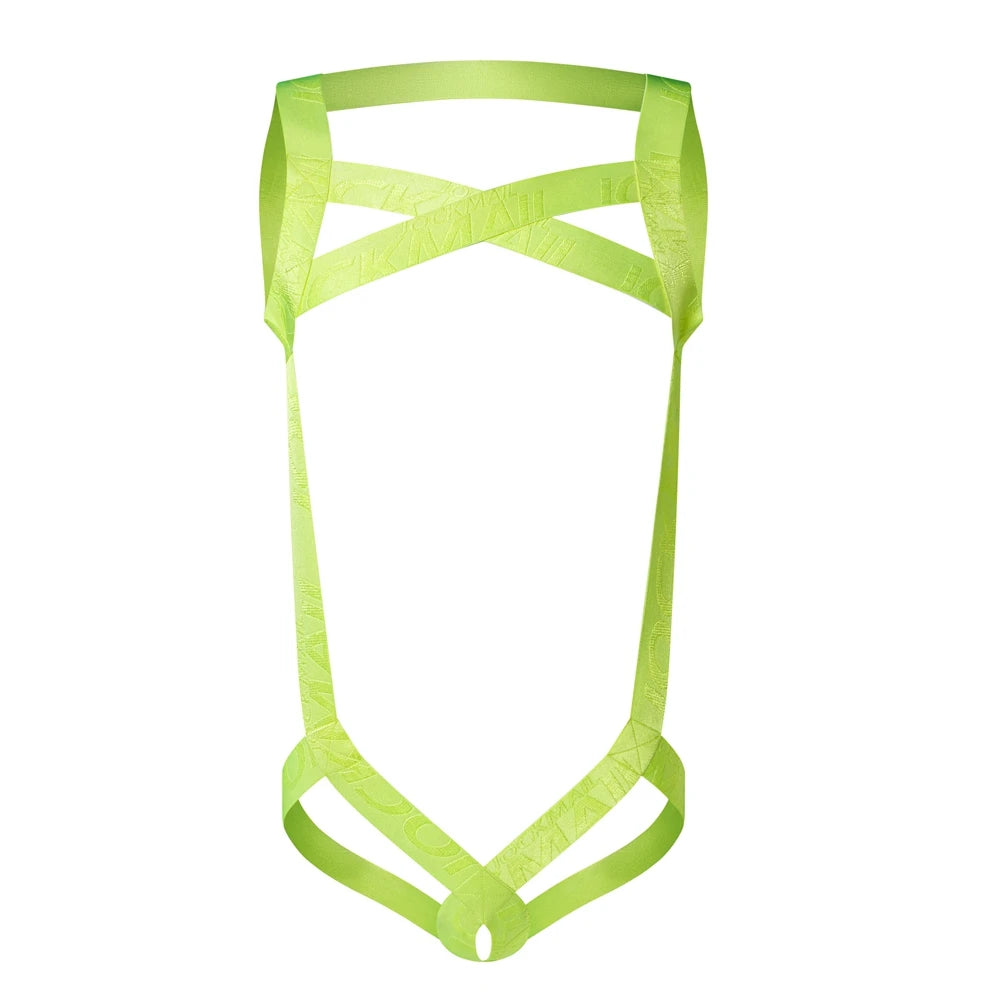 JOCKMAIL Hollow-Out Ring Strap Harness Bodysuit
