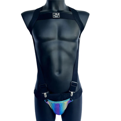 Harness & Jockstrap Set with Removable Pouch – 8 Colours | M–XL | Nylon & Elastane