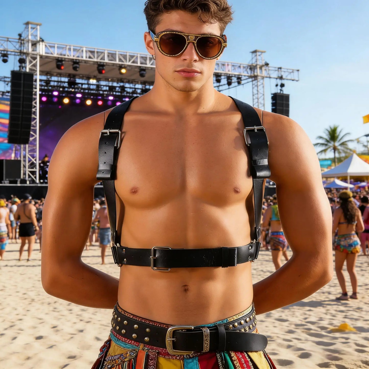 Faux Leather Shoulder Harness – Bold Statement Accessory | One Size