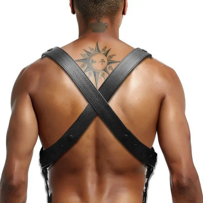 Leather Chest Harness – 4 Colours | S–2XL | Genuine Leather & Metal