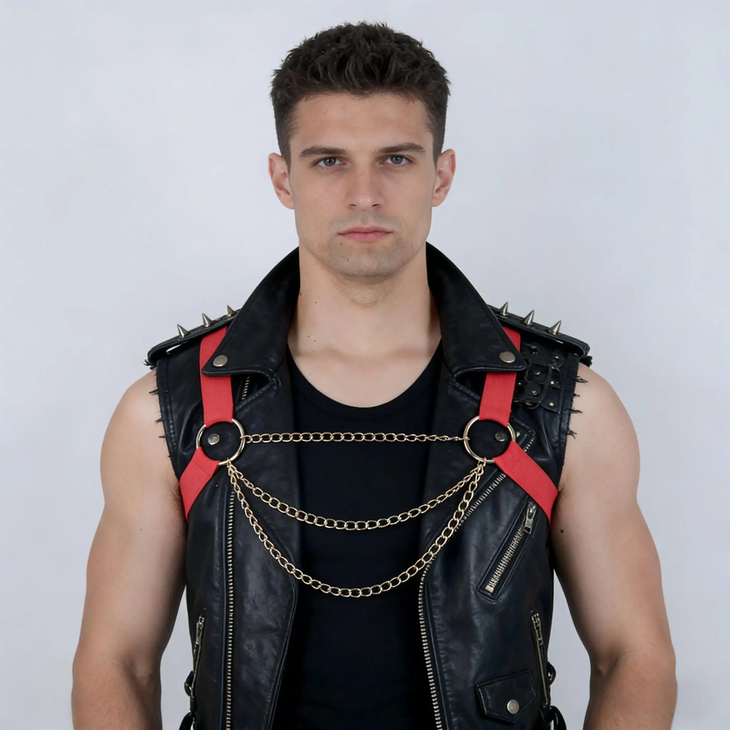 Elastic Body Harness with Chains – Stretchy Chain Detail Harness | One Size