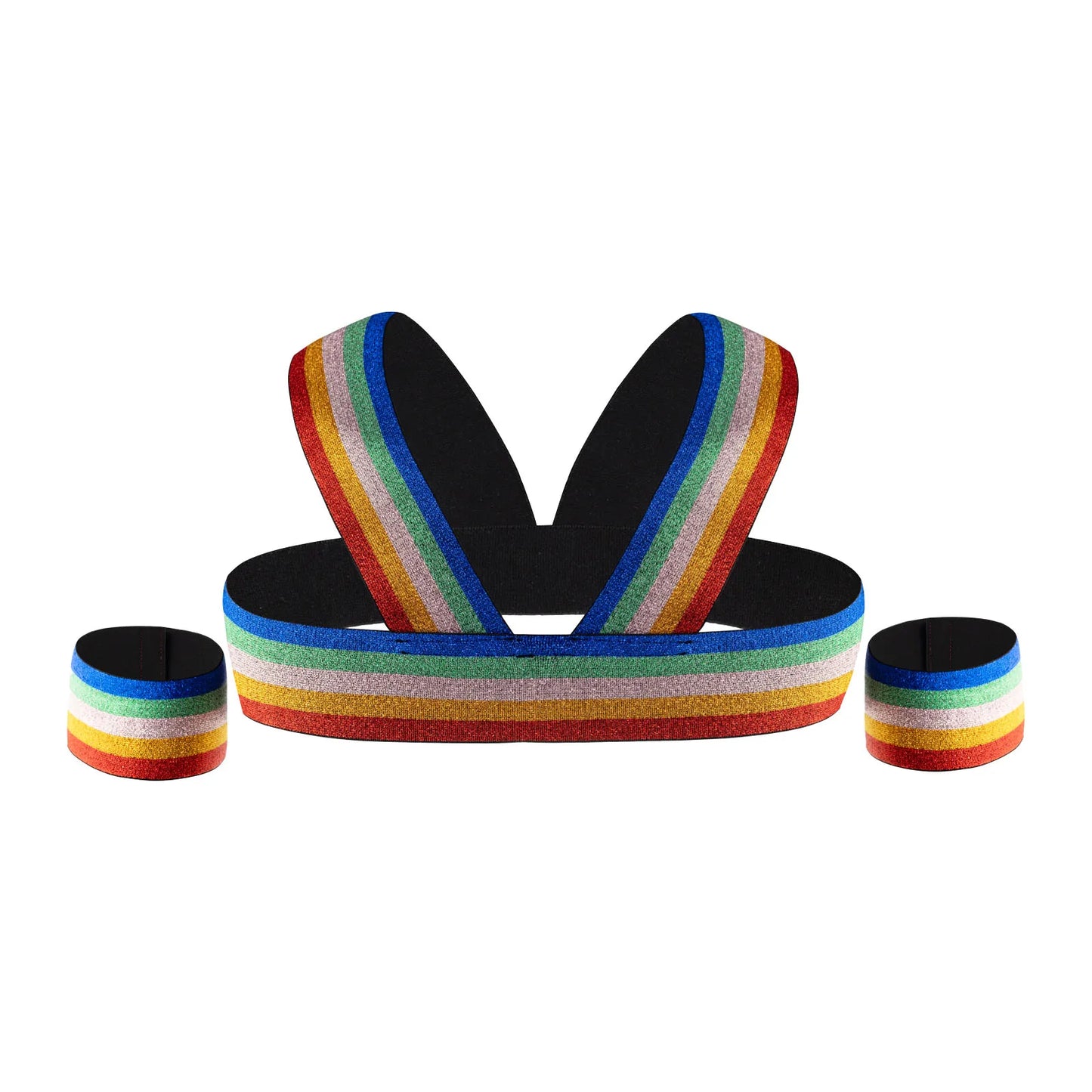 Rainbow Elastic Harness & Bracelet Set | One Size | WorldPride 2026