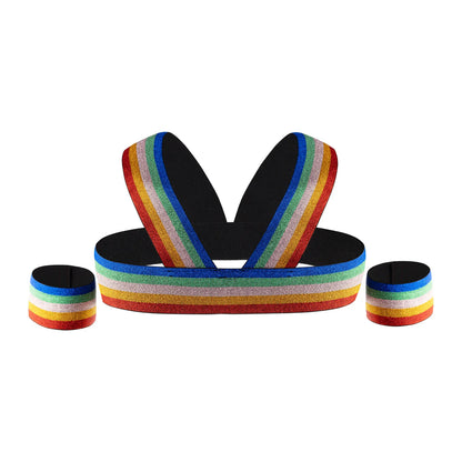 Rainbow Elastic Harness & Bracelet Set | One Size | WorldPride 2026