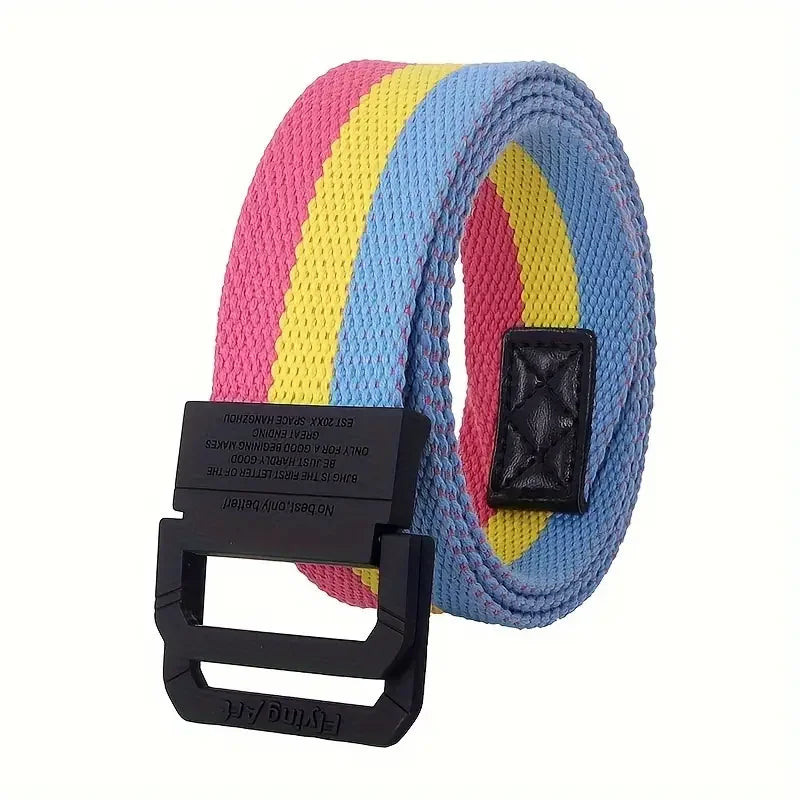 Pride Flag Stripe Canvas Belt – 9 Designs | Double Ring Buckle | 125cm