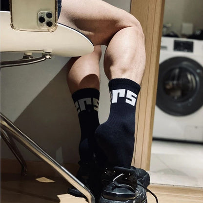 Statement Crew Socks – Black & White | One Size | Cotton & Elastane