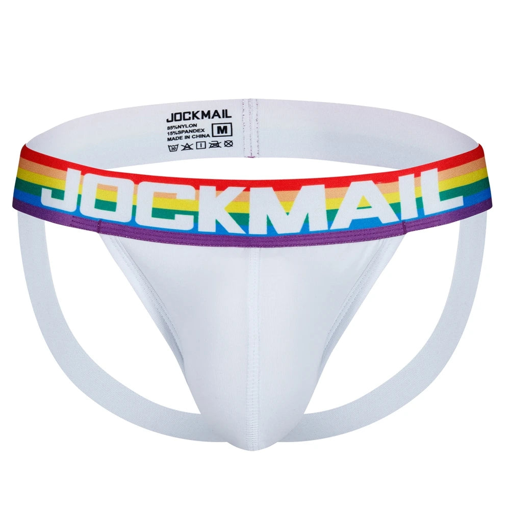 Rainbow Jockstrap Thong 2-Pack – Mixed Colours | M–2XL | Cotton & Elastane