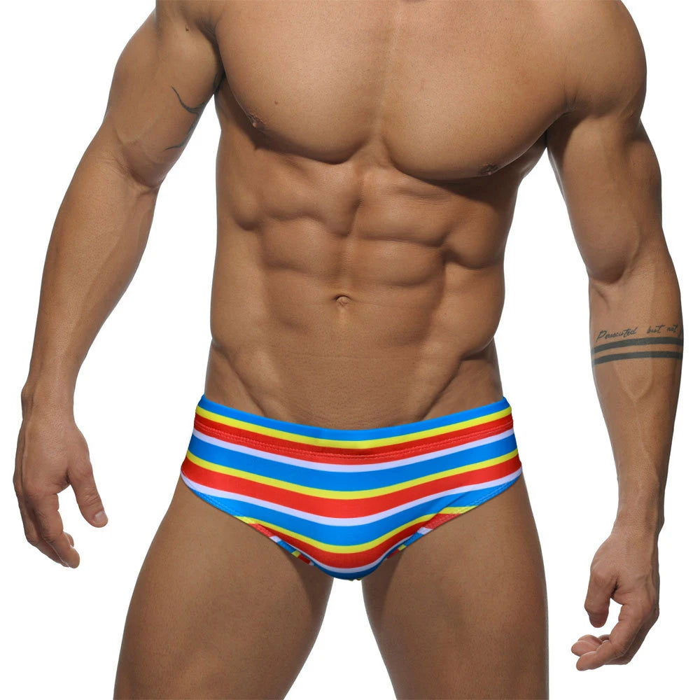 Ultra Low-Waist Swimbrief – Sunset, Lagoon & Shore | M–2XL | Polyester & Lycra
