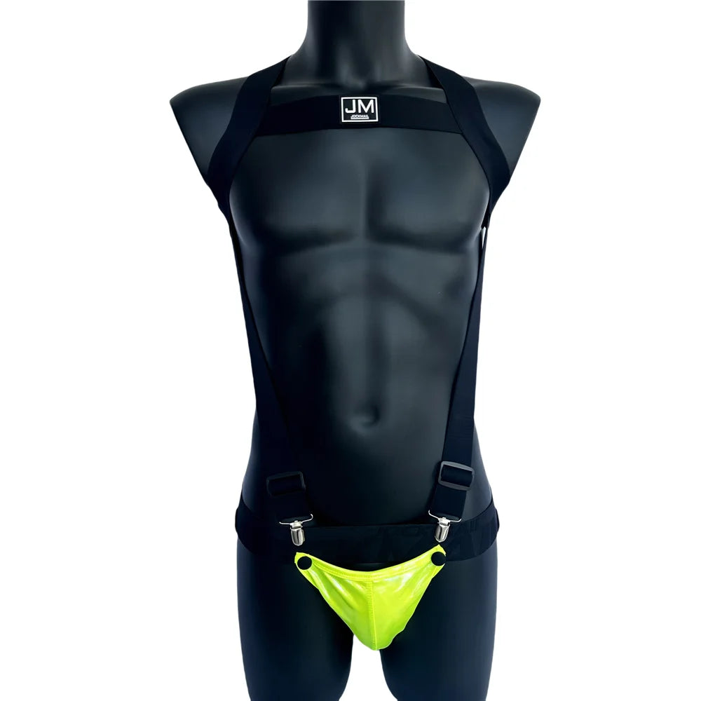 Harness & Jockstrap Set with Removable Pouch – 8 Colours | M–XL | Nylon & Elastane