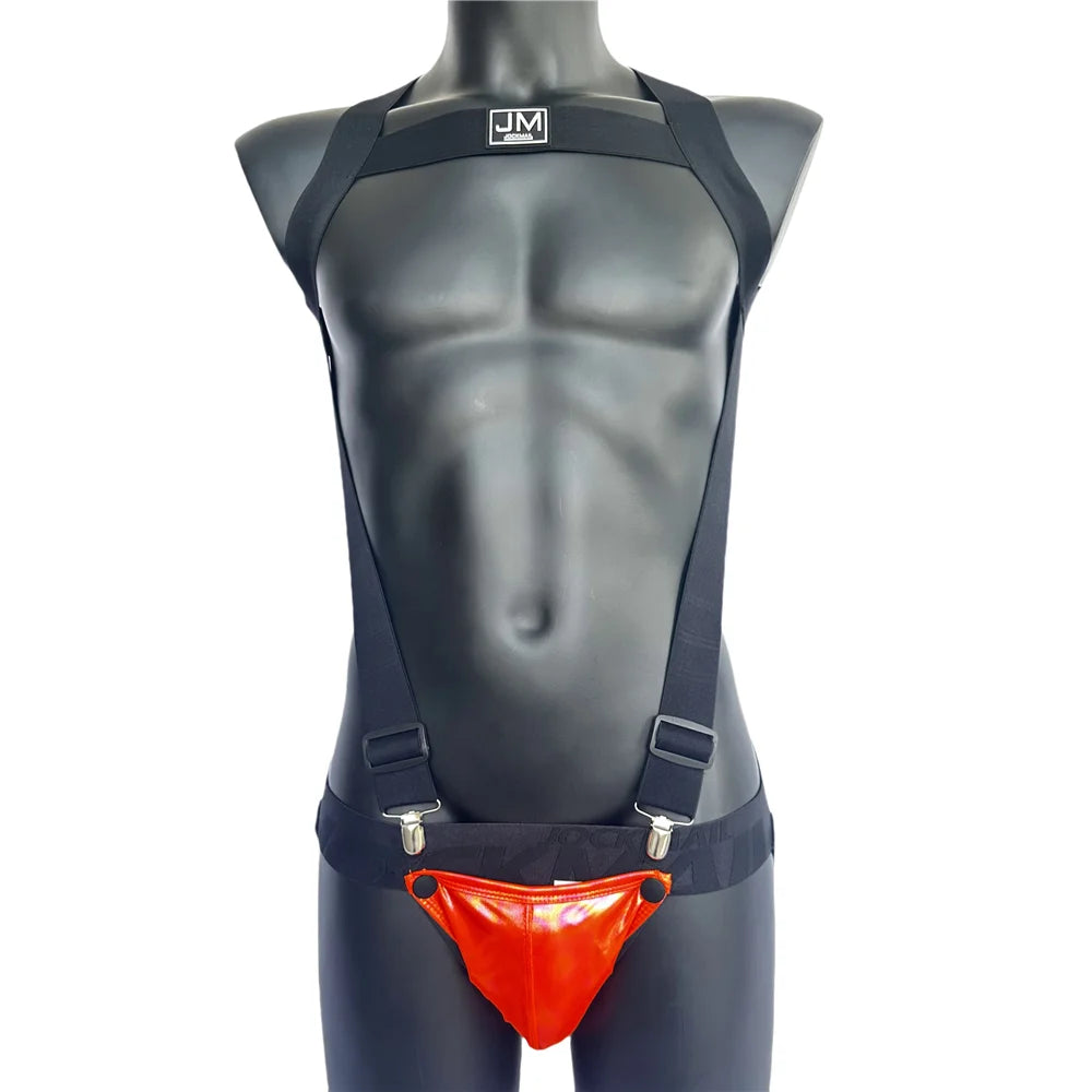 Harness & Jockstrap Set with Removable Pouch – 8 Colours | M–XL | Nylon & Elastane