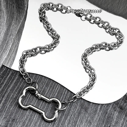 Dog Bone Pendant Necklace – 7 Styles | Stainless Steel | Punk & Goth