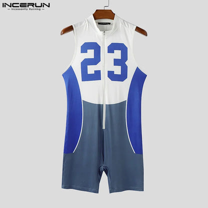Wrestling Bodysuit – Red, Blue & Black | S–5XL | Polyester & Lycra