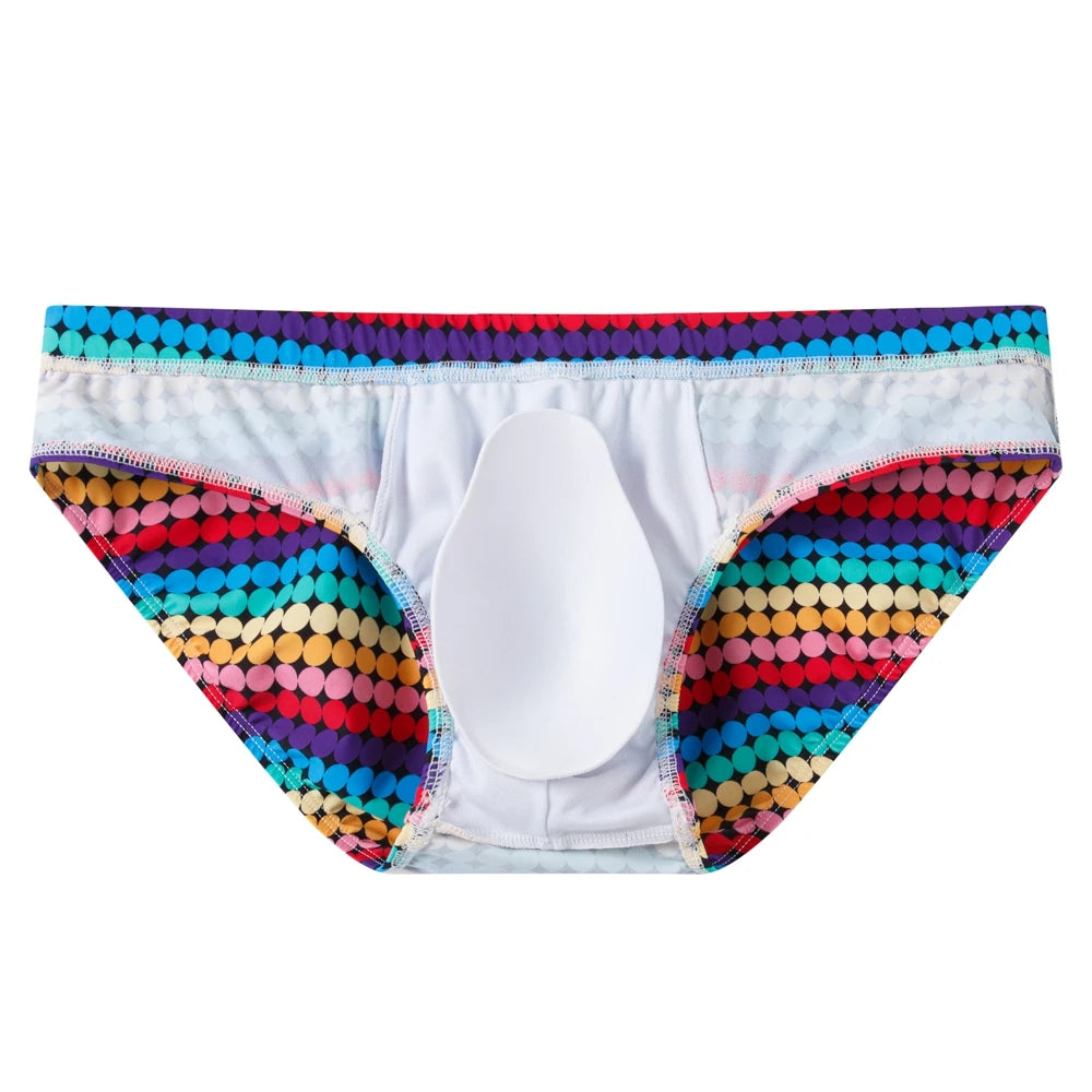 Jockmail Swimbrief – Tropical Leaves, Dots & Rainbow | M–XL