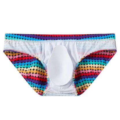 Jockmail Swimbrief – Tropical Leaves, Dots & Rainbow | M–XL