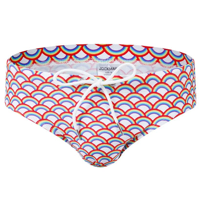 Jockmail Swimbrief – Tropical Leaves, Dots & Rainbow | M–XL