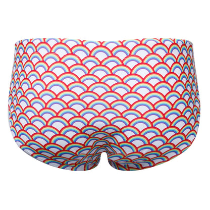 Jockmail Swimbrief – Tropical Leaves, Dots & Rainbow | M–XL