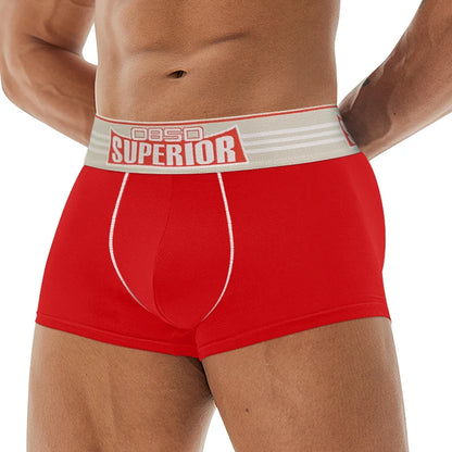 Superior Boxer Short – White, Red & Blue | M–2XL | Cotton & Lycra
