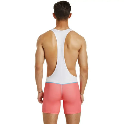 Wrestling Suit – Light Blue/White & Pink/White | M–2XL | Polyester & Lycra