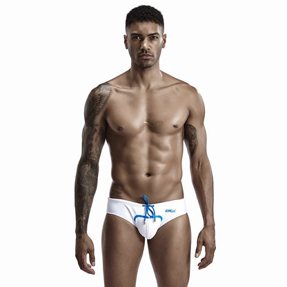 Low-Rise Swim Brief – White, Blue & Black | M–XXL | 82% Nylon & Spandex