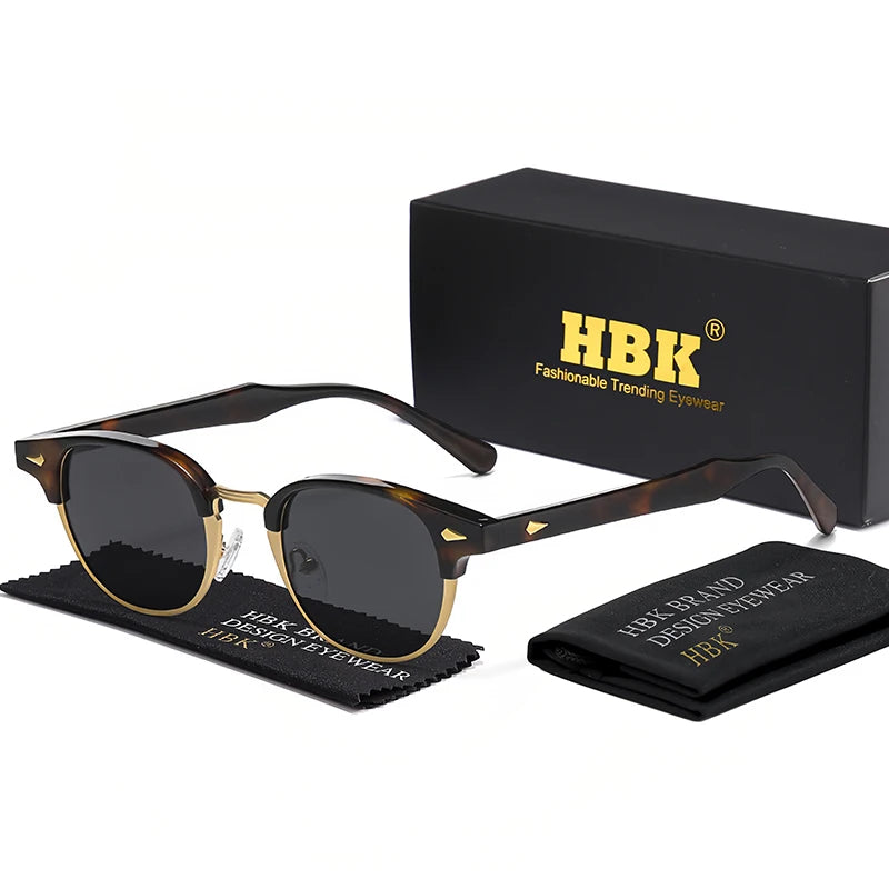 Semi-Frameless Round Sunglasses – 5 Colours | One Size | Metal & Plastic