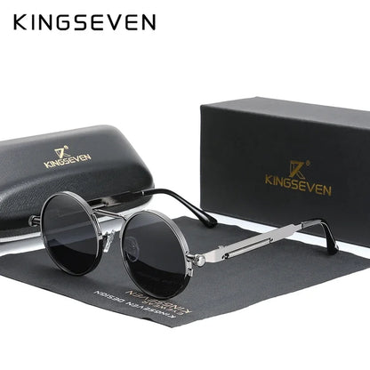 Polarised Round Steampunk Sunglasses – 8 Colours | One Size | Alloy & Polycarbonate