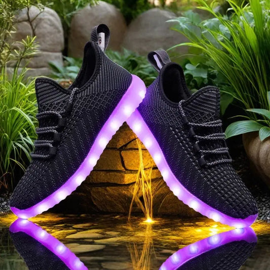 High-Top LED Sneakers | Black | EU 39–46