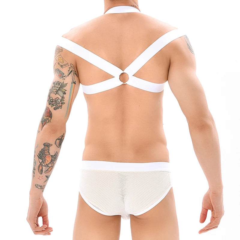 Clever-Men Harness & Fishnet Briefs Set | 4 Colours | M–4XL