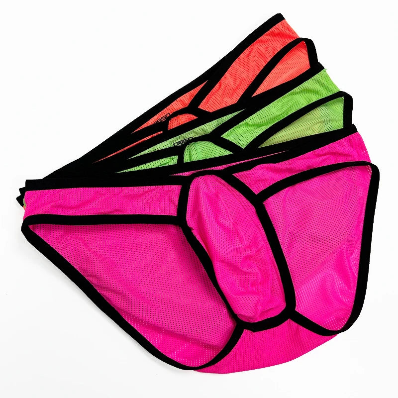 Men's Fluorescent Briefs | Pink, Green & Orange | M–XXL